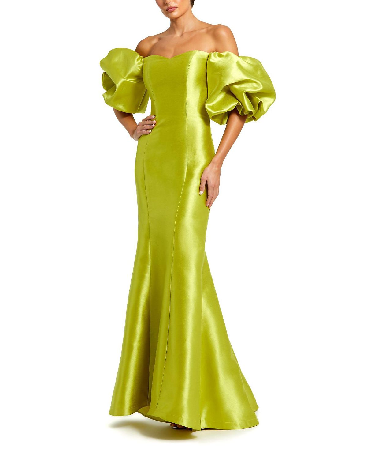 Mac Duggal Sweetheart Off The Shoulder Puff Sleeve Gown