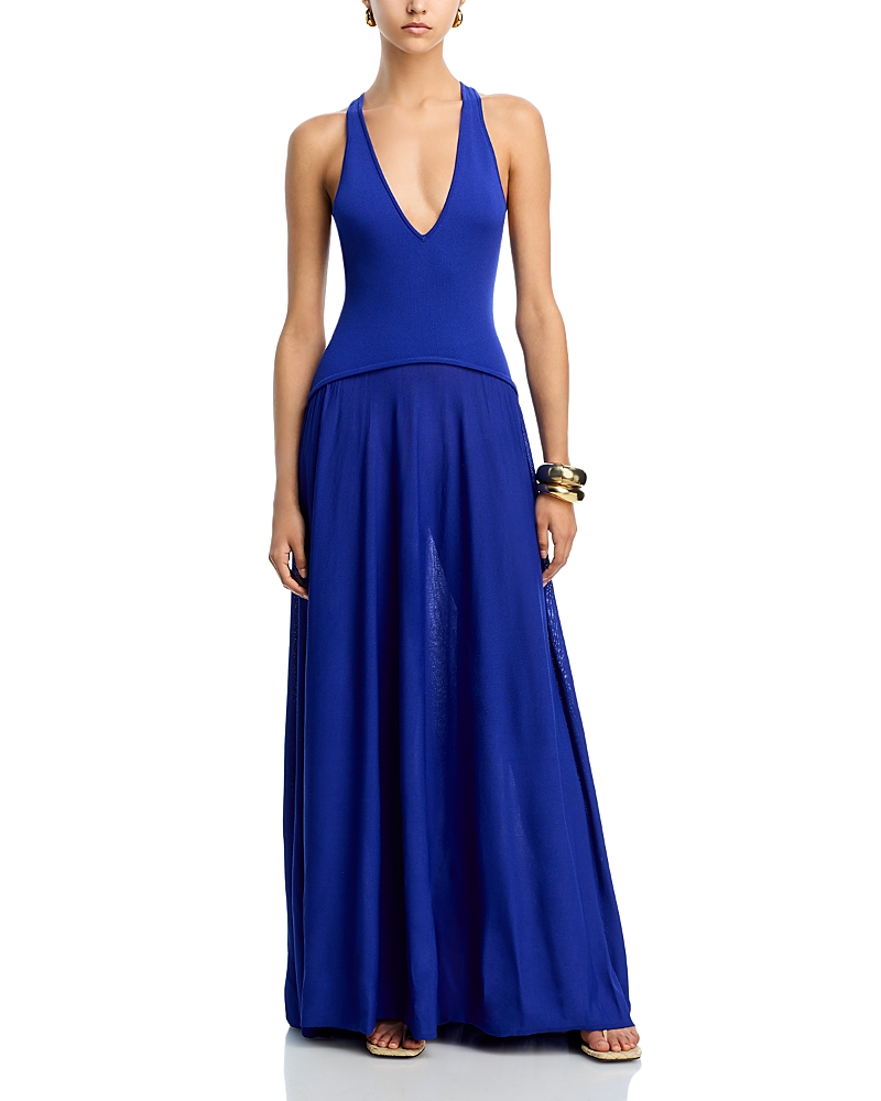 Solid & Striped The Maggie Crossback Maxi Dress In Brown