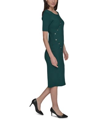 Button Trim Sweater Dress