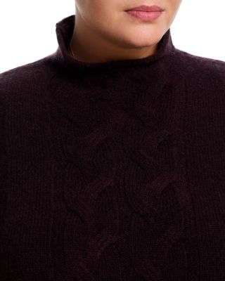 100% Cashmere Mock Neck Cable Sweater - Exclusive