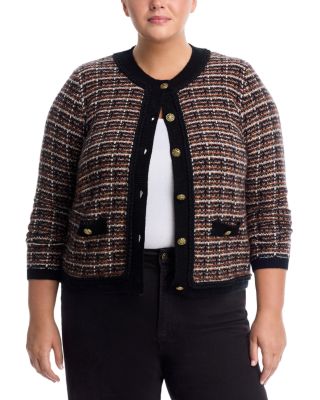 100% Cashmere Tweed Crewneck Cardigan - Exclusive