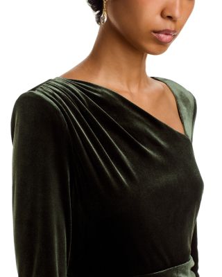 Long Sleeve Asymmetrical Neck Gown