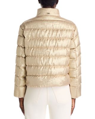 Metallic Quilted Bomber Jacket