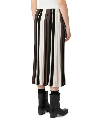 Pleiadi Multicolor Pleated Striped Skirt