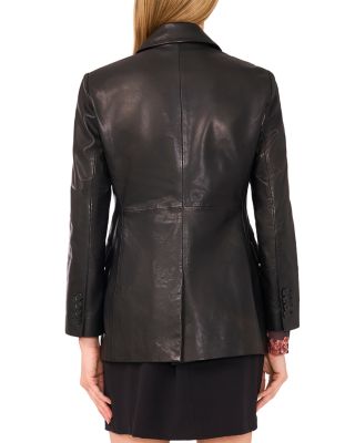 Leather Single Breasted Blazer