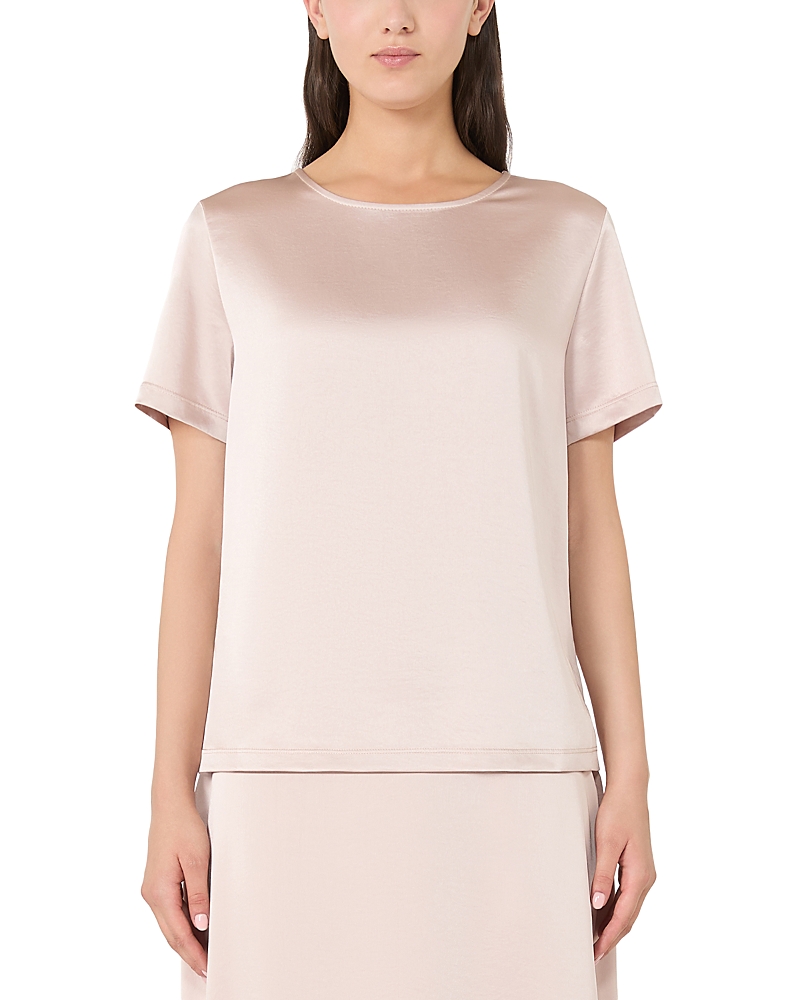 Weekend Max Mara Satin Tee In Pink