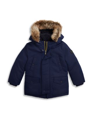 Boys' Faux Fur Trim Down Parka - Little Kid