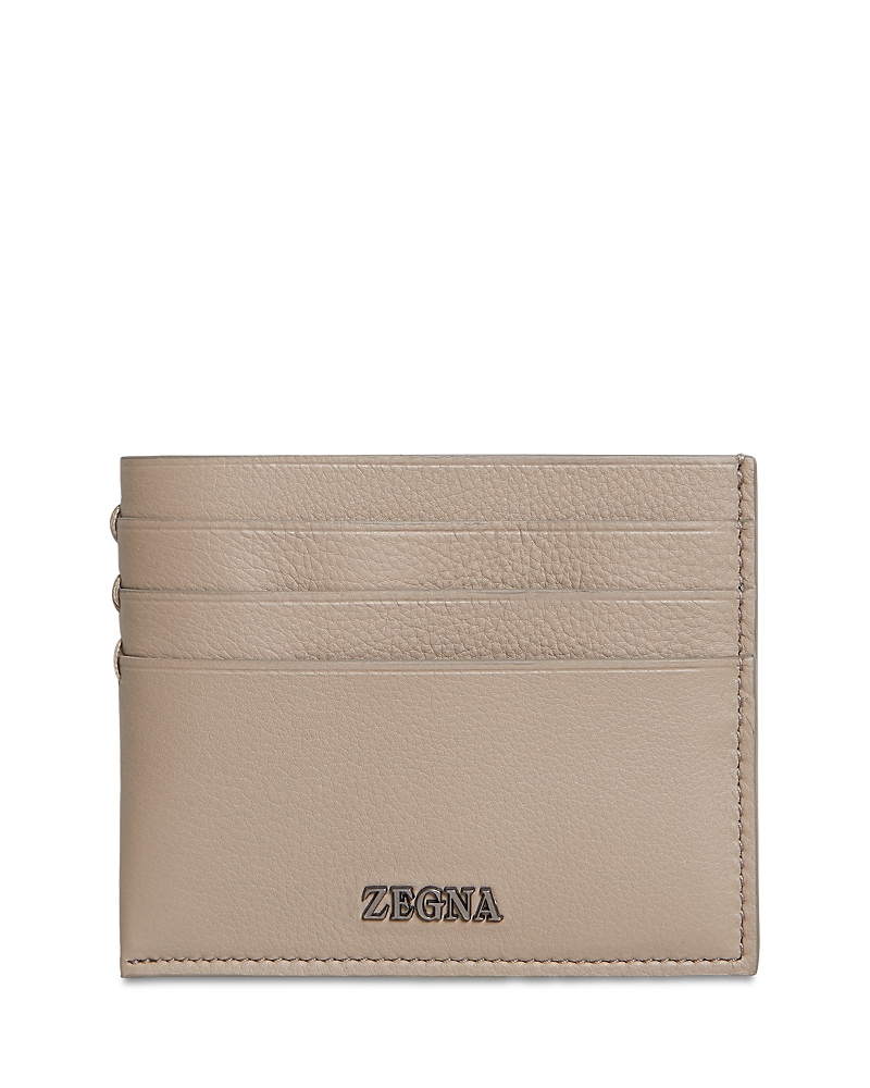 Zegna Light Taupe Secondskin Card Case In Neutral