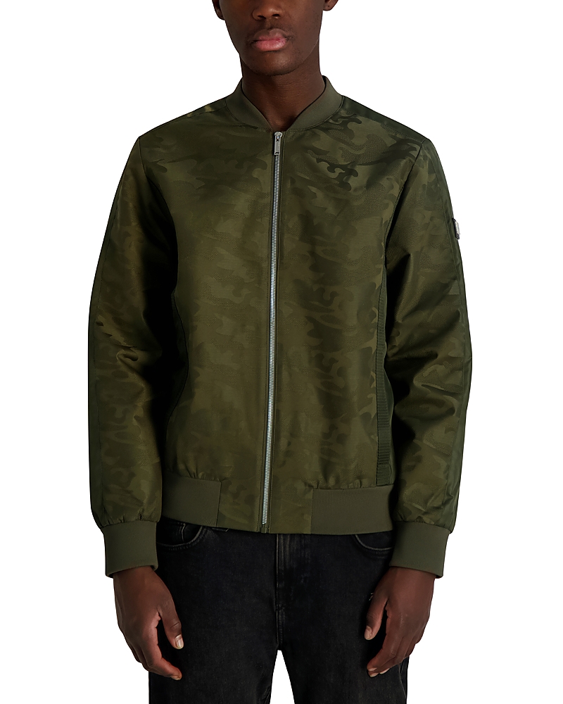 Karl Lagerfeld Camo Bomber Jacket In Multi