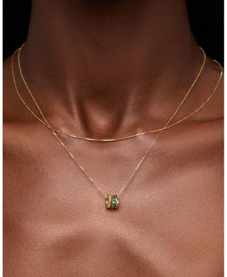 Solid Emerald Zeno Charm Necklace