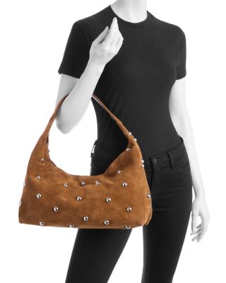 The Mylie Embellished Slouchy Suede Shoulder Bag