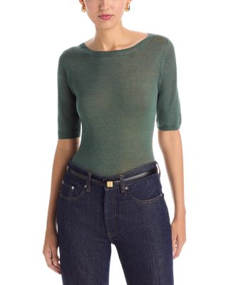 Linen Boat Neck Top