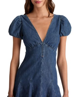Fara Puff Sleeve Denim Mini Dress