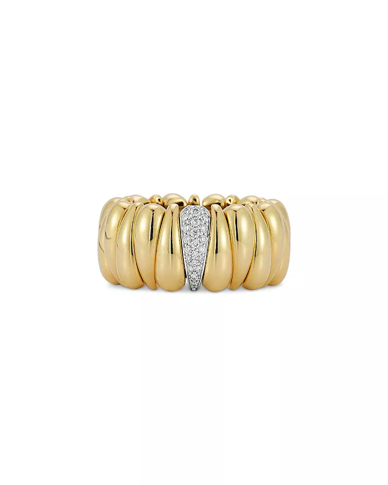 Roberto Demeglio 18K White & Yellow Gold Artiglio Diamond Stretch Ring