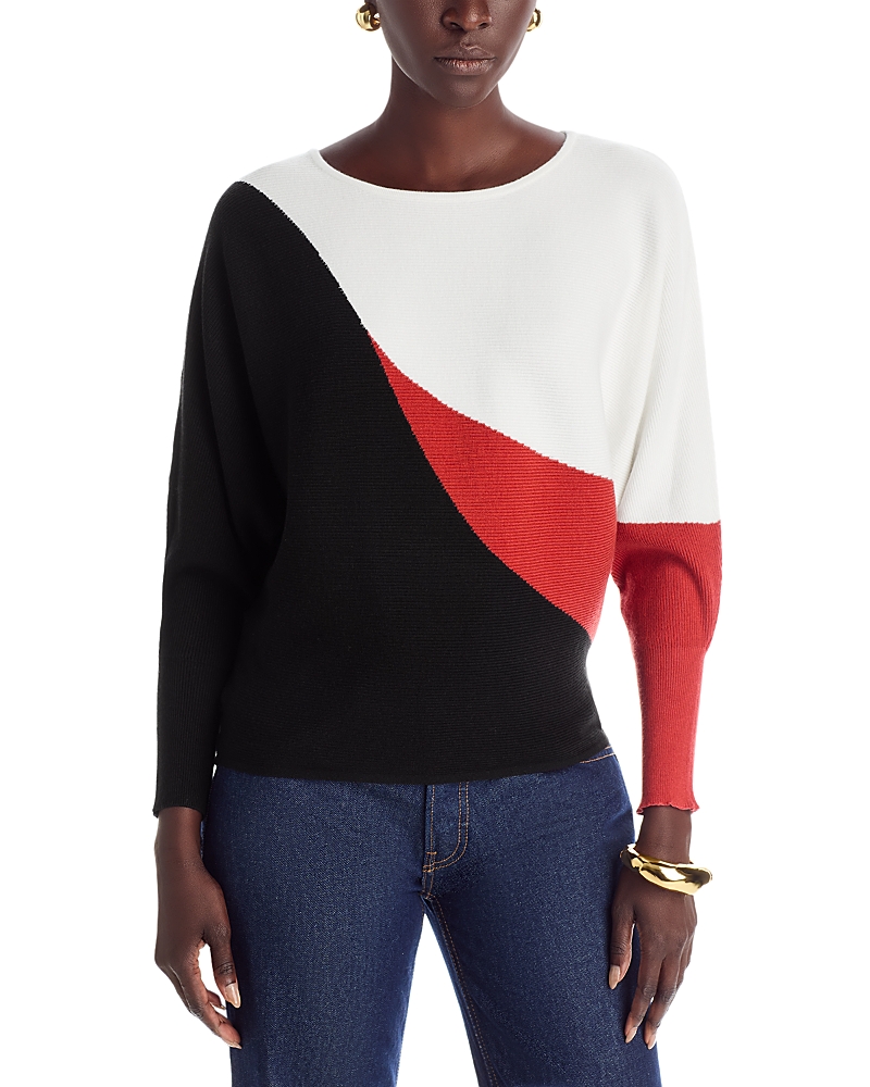 T Tahari Colorblock Dolman Sleeve Sweater In Multi