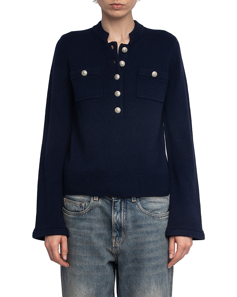 Zadig & Voltaire Button-detail Jumper In Blue