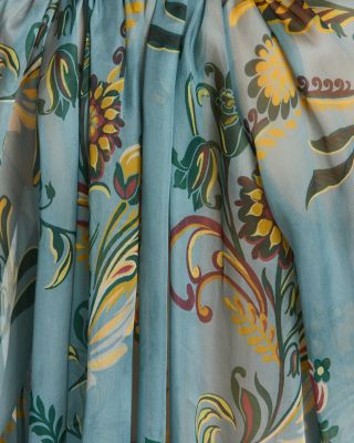 Silk Printed Scarf Neck Blouse