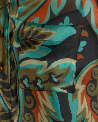 Silk Printed Maxi Shirtdress