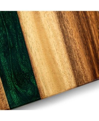 1ft x 2ft River Epoxy Resin with Live Edge Acacia Pathfinder ART Cornhole Board Sets