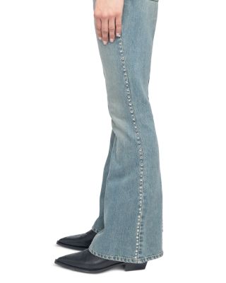 Eclip Denim High Rise Stud Trim in Light Blue