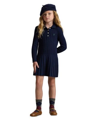 Girls' Mini Cable Polo Sweater Dress - Big Kid, Little Kid