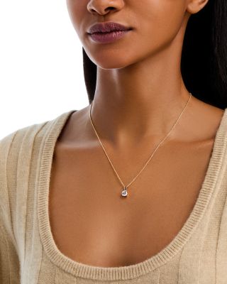 Certified Diamond Colorless Solitaire Pendant Necklace in 18K Gold