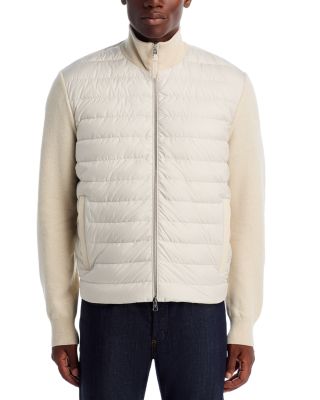 Padded Wool & Cashmere Zip-Up Cardigan