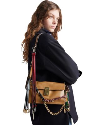 Soft Sound Small Leather Shoulder Bag with Charms