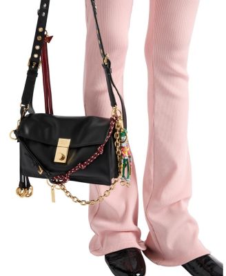 Soft Sound Small Leather Shoulder Bag with Charms