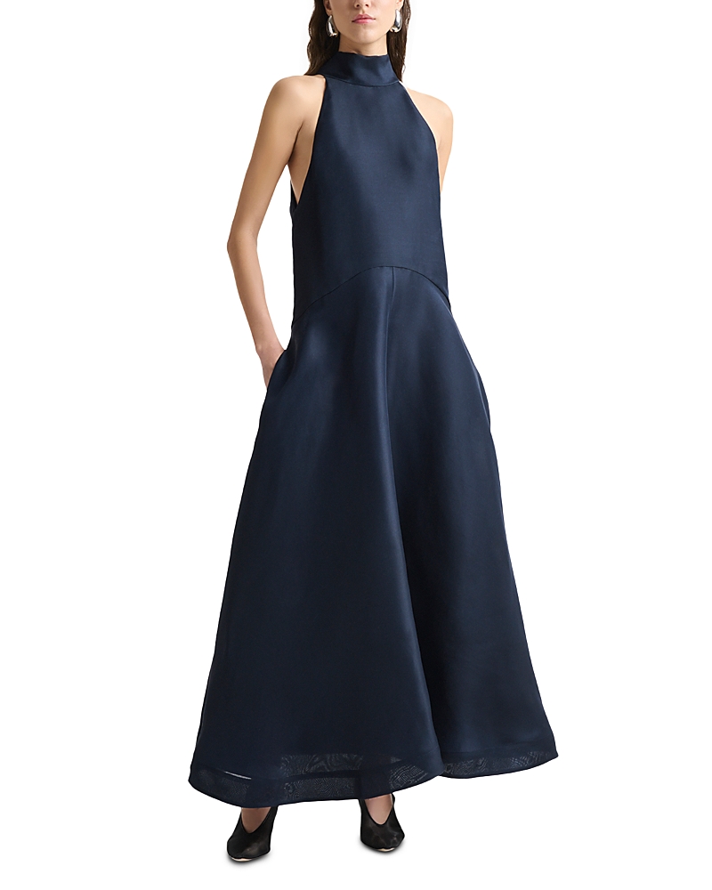 Altuzarra Becca Sleeveless Silk Gown In Blue