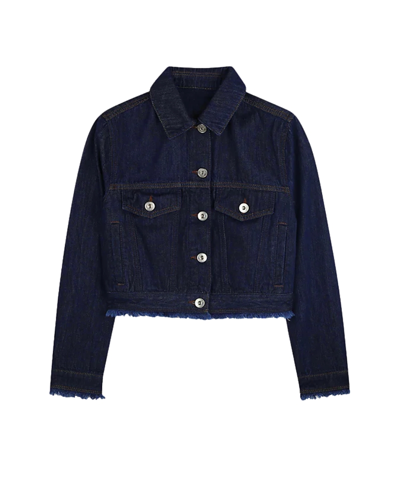 Lanvin Girls' Short Denim Jacket - Little Kid, Big Kid In Black
