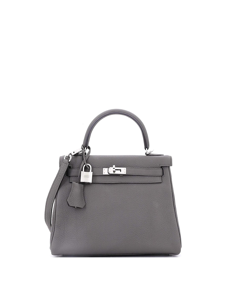 Pre-owned Pre-owned Hermes Hermes Kelly 25 Handbag Grey Togo With Palladium Hardware In Gray