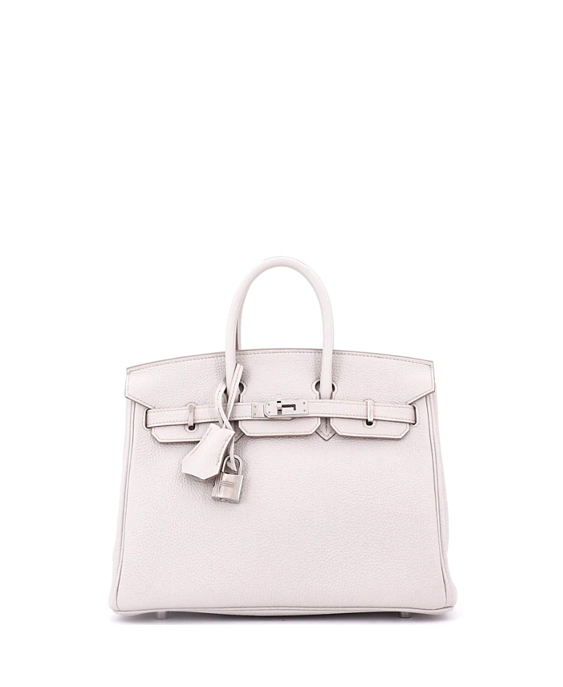 Pre-owned Pre-owned Hermes Hermes Birkin 25 Handbag Light Togo With Palladium Hardware In Gray