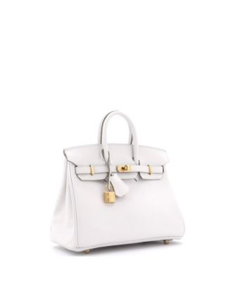 Birkin 25 Handbag Grey Swift with Gold Hardware