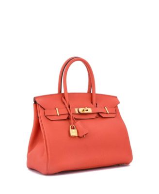 Birkin 30 Handbag Orange Togo with Gold Hardware