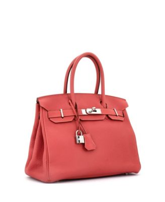 Birkin 30 Handbag Red Togo with Palladium Hardware