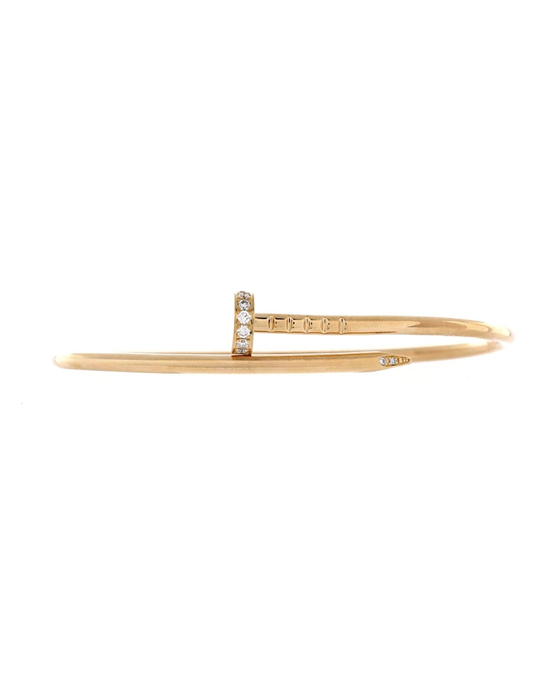Pre-owned Pre-owned Cartier Cartier Small Juste Un Clou Bracelet 18k Gold With Diamonds