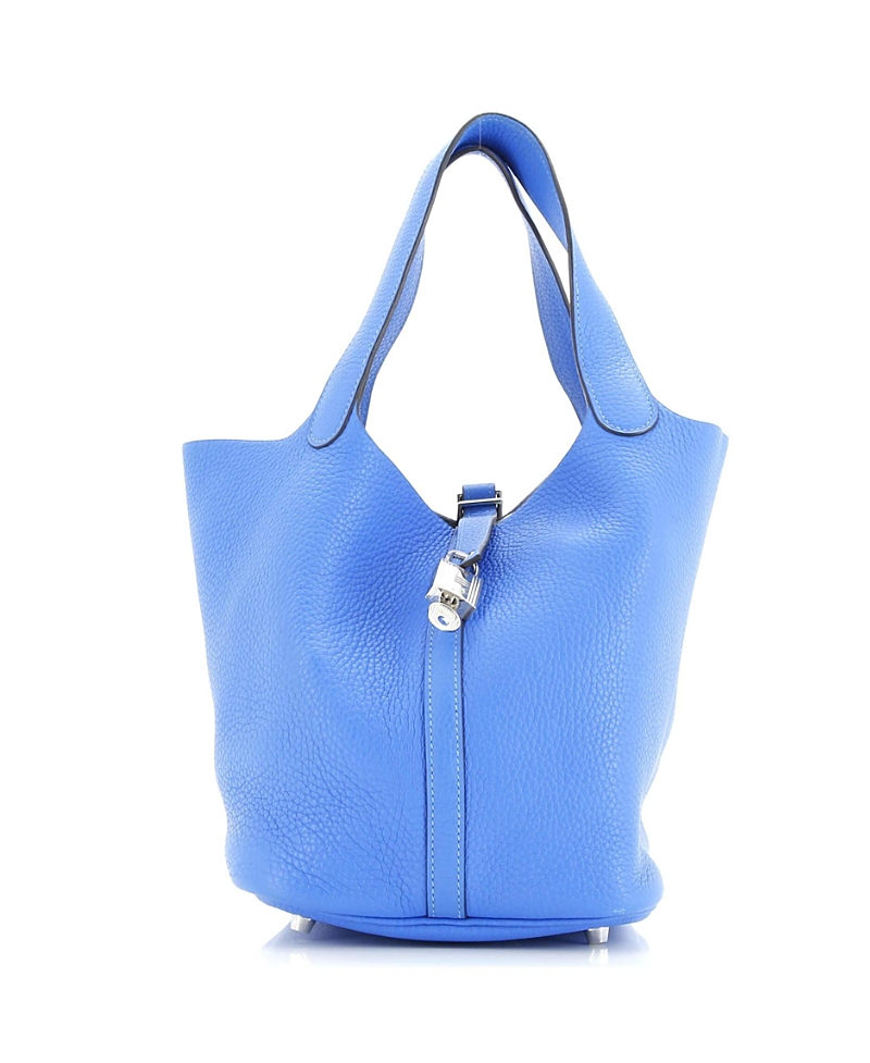 Pre-owned Pre-owned Hermes Hermes Mm Picotin Lock Bag Clemence In Blue