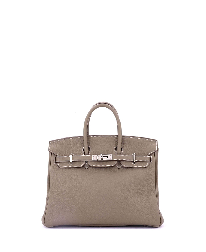 Pre-owned Pre-owned Hermes Hermes Birkin 25 Handbag Grey Togo With Palladium Hardware In Brown