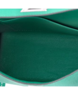 Kelly 20 Handbag Green Epsom with Palladium Hardware