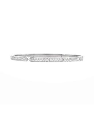  Small Love Bracelet 18K White Gold with Pave Diamonds