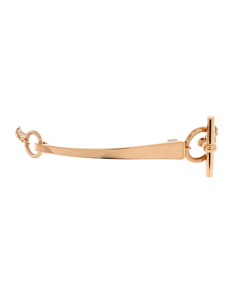 Pre-owned Pre-owned Hermes Hermes Clou De Forge Chain Bracelet 18k Rose Gold In Pink