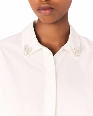 Cropped Shirt with Jewel Detail
