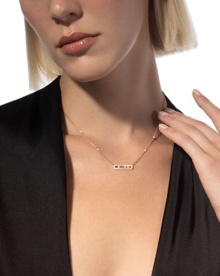 Diamond Baby Move Necklace in 18K Gold, 17.7", 0.14 tcw