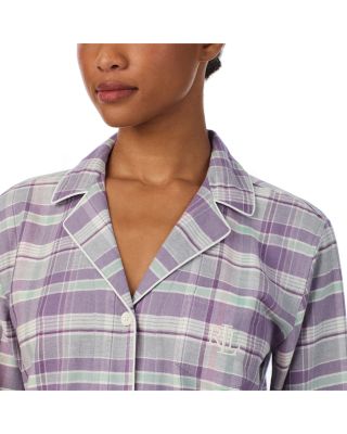 Long Sleeve Notch Collar Long Pants Pajama Set