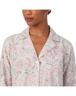 Long Sleeve Notch Collar Long Pants Pajama Set  