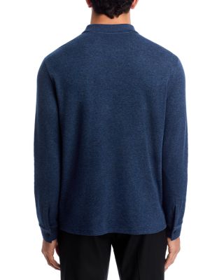 Heathered Double Face Long Sleeve Polo Shirt