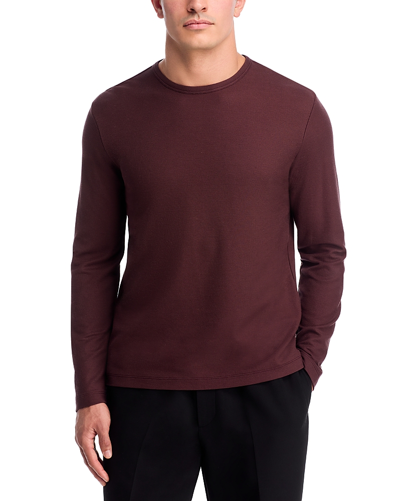 Vince Pima Pique Long Sleeve Tee In Burgundy