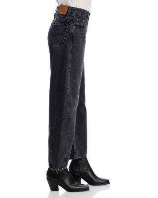 Baggy Dad High Rise Barrel Jeans in Rebel Edge