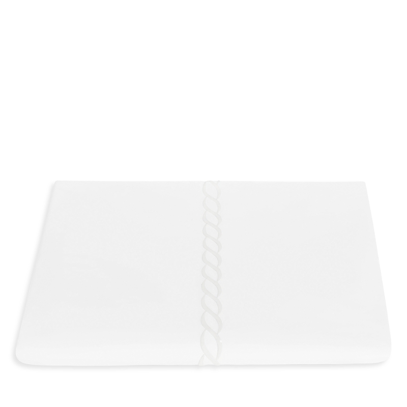 Matouk Classic Chain Duvet Cover, Full Queen In White